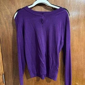 Purple Button-Up Cardigan